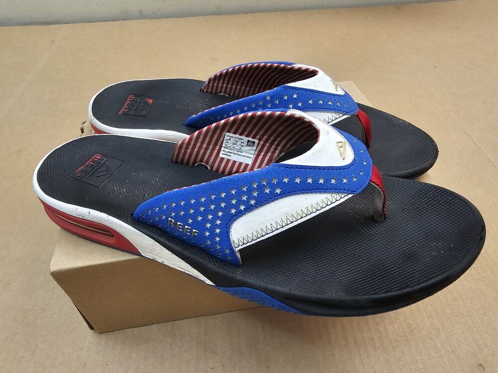 Patriotic Red/White and Blue Reef Sandals USA Stars US 14